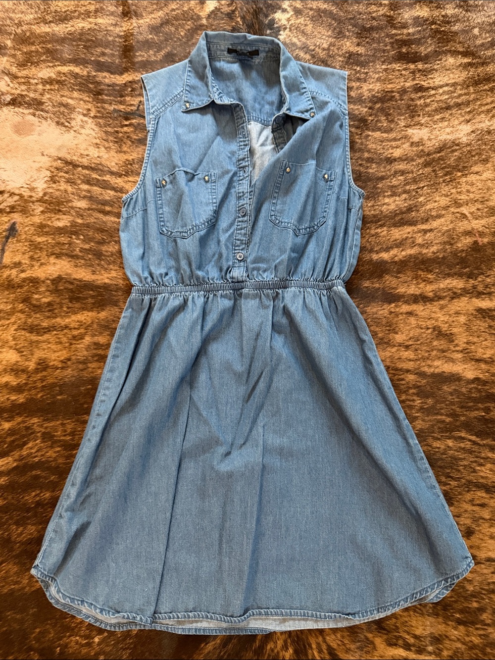 Forever 21 Light Blue Denim Sleeveless Mini Dress